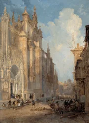 Seville Cathedral on the Side of the Steps